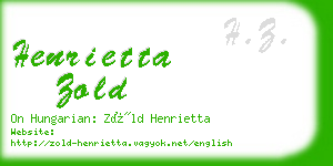 henrietta zold business card